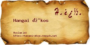 Hangai Ákos névjegykártya